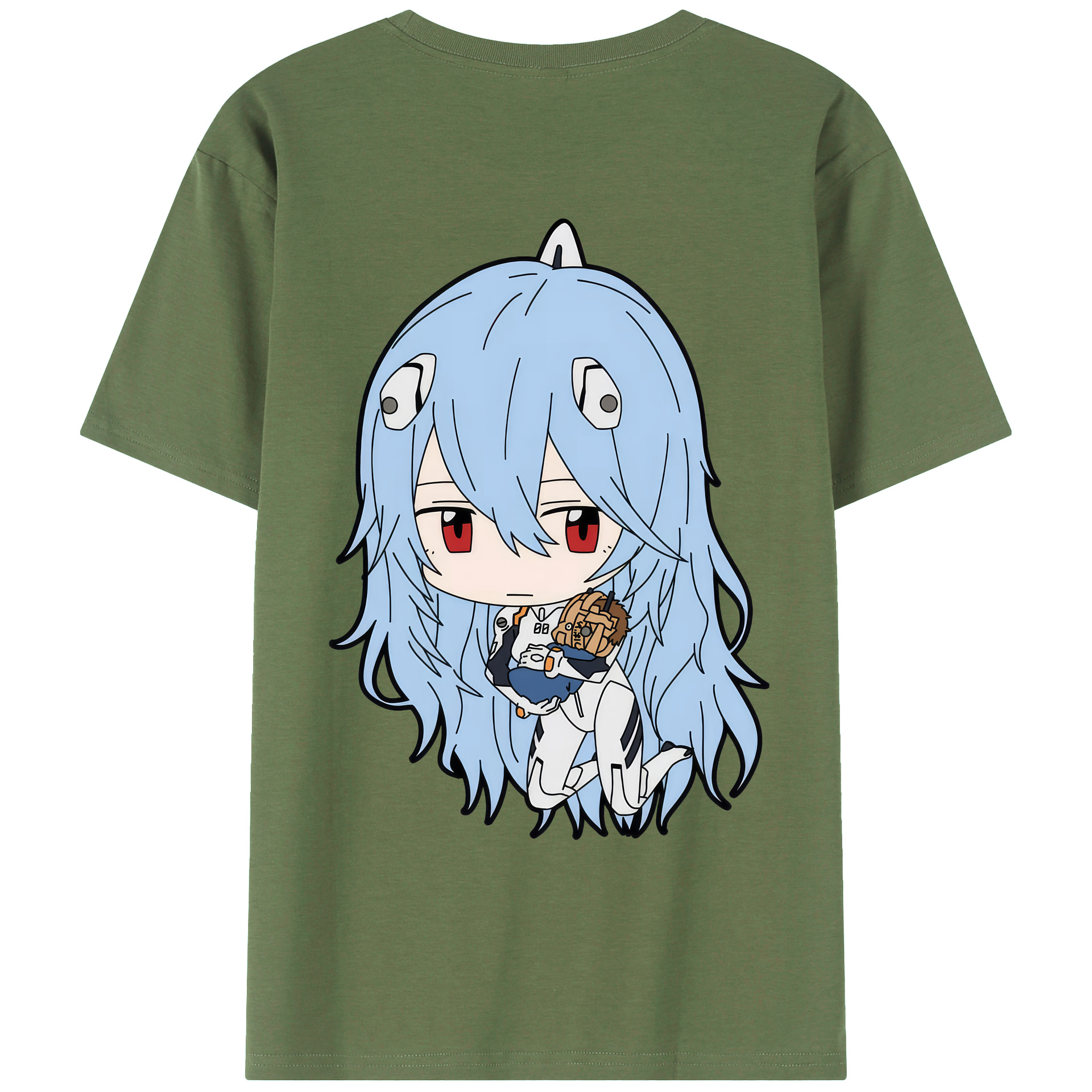 （画像用） EVA 新世紀エヴァンゲリオン 綿100％ メンズ半袖Tシャツ（バックプリント） 通気性